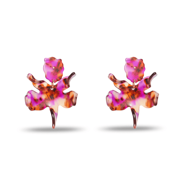 Eggplant Small Paper  Lily Earrings - Villa Yasmine