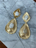 Long Gold Pearl Earrings - Villa Yasmine