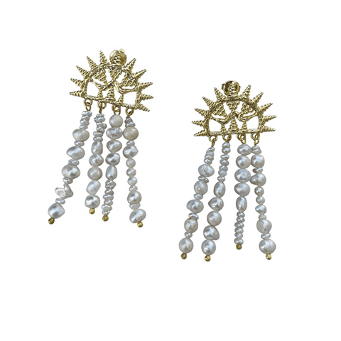Gold Pearl Earrings 2 - Villa Yasmine