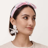 Mother of Pearl Crystal Lily Earrings - Villa Yasmine
