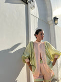 Menorca Airy Bi-color Blouse and Shorts - Villa Yasmine