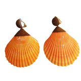 Shell Earrings - Orange - Villa Yasmine
